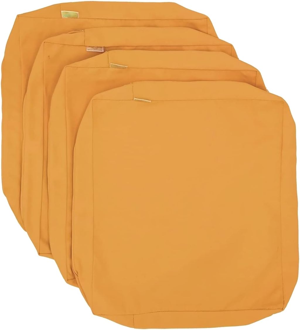CozyLounge Sunflower Yellow Outdoor Water Repellent Patio Chair Cushion Seat Pillow Covers (24"x22"x4" (4 Covers))