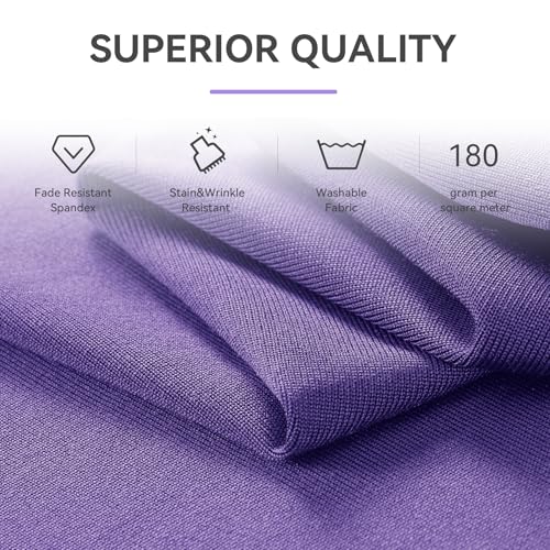 Image of Outpain Deep Purple Spandex Table Clothes for 6 Foot Rectangle Tables-6Pack 6FT Spandex Fitted Table Cover, Wrinkle Free Tablecloths with Skirt for Parties, Wedding, Birthday, Banquet, Festival