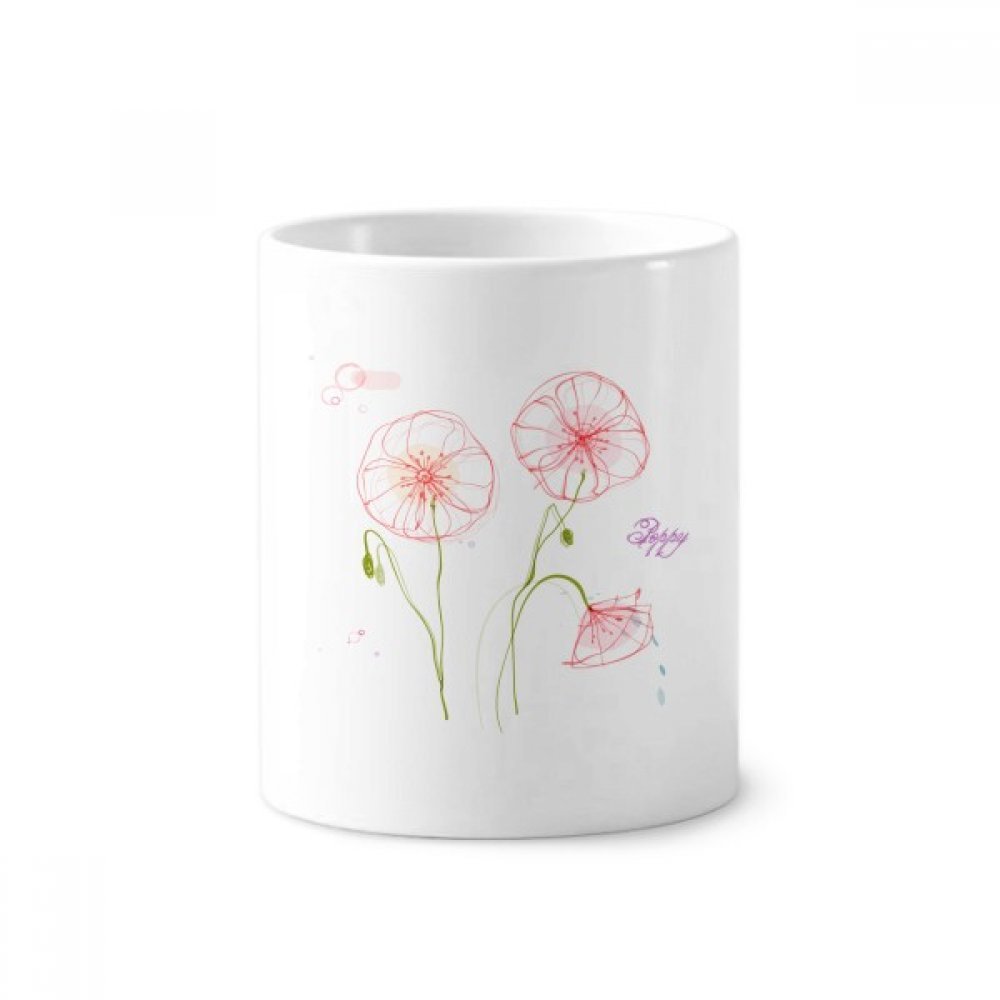 Gobelet en céramique pavot blanc : idée cadeau tasse 350ml et pot à crayons