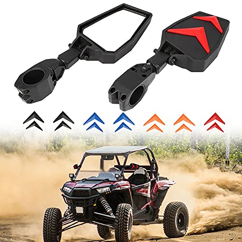 Motobiker 1Pair UTV Side Rear View Mirrors w/ Black Orange Blue Red Inserts for 2008-2019 Polaris RZR 800 900 1000 XP by Motobiker - Used condition - CA$23.96