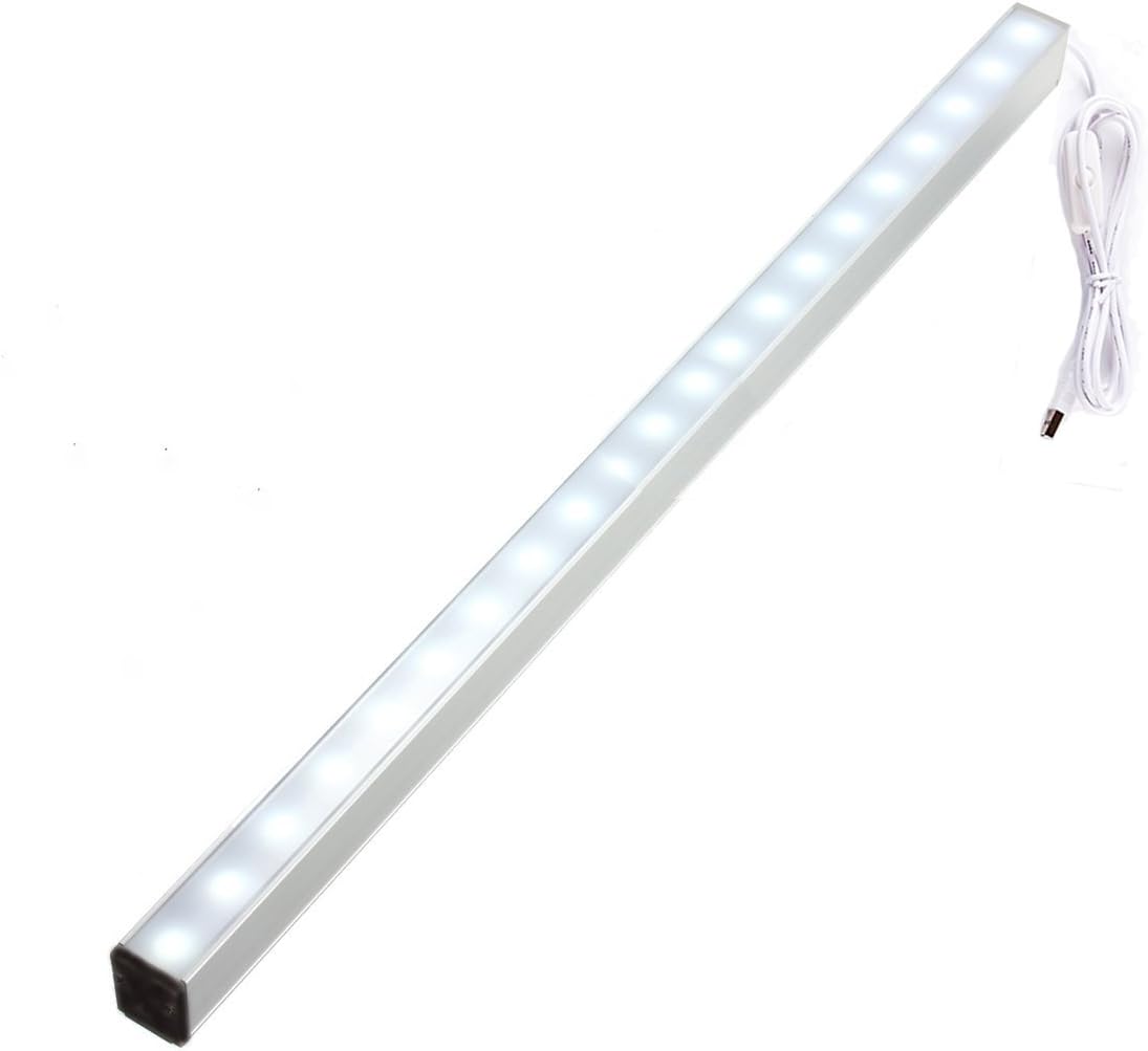 Cooleaf Cabinet Light with USB Cable with Suckers, 25 LED Wardrobe Light for Corridor Stairway Kitchen Cabinet Closet Drawer Under Counter Cupboard (Silver LED)