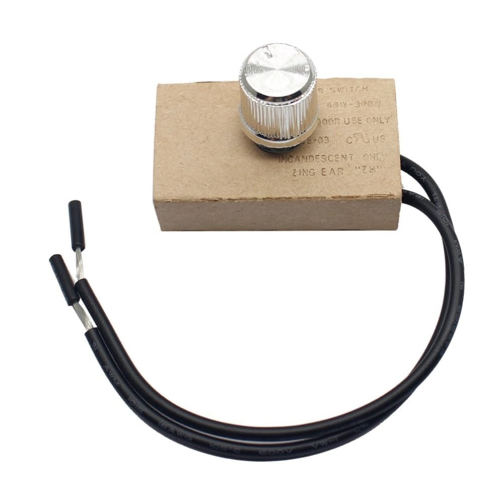 Jnchdghwa As Shown Universal 240Vac 300W Stepless Dimming Desk Lamp Dimmer Rotary On/Off Replacement Control Switch