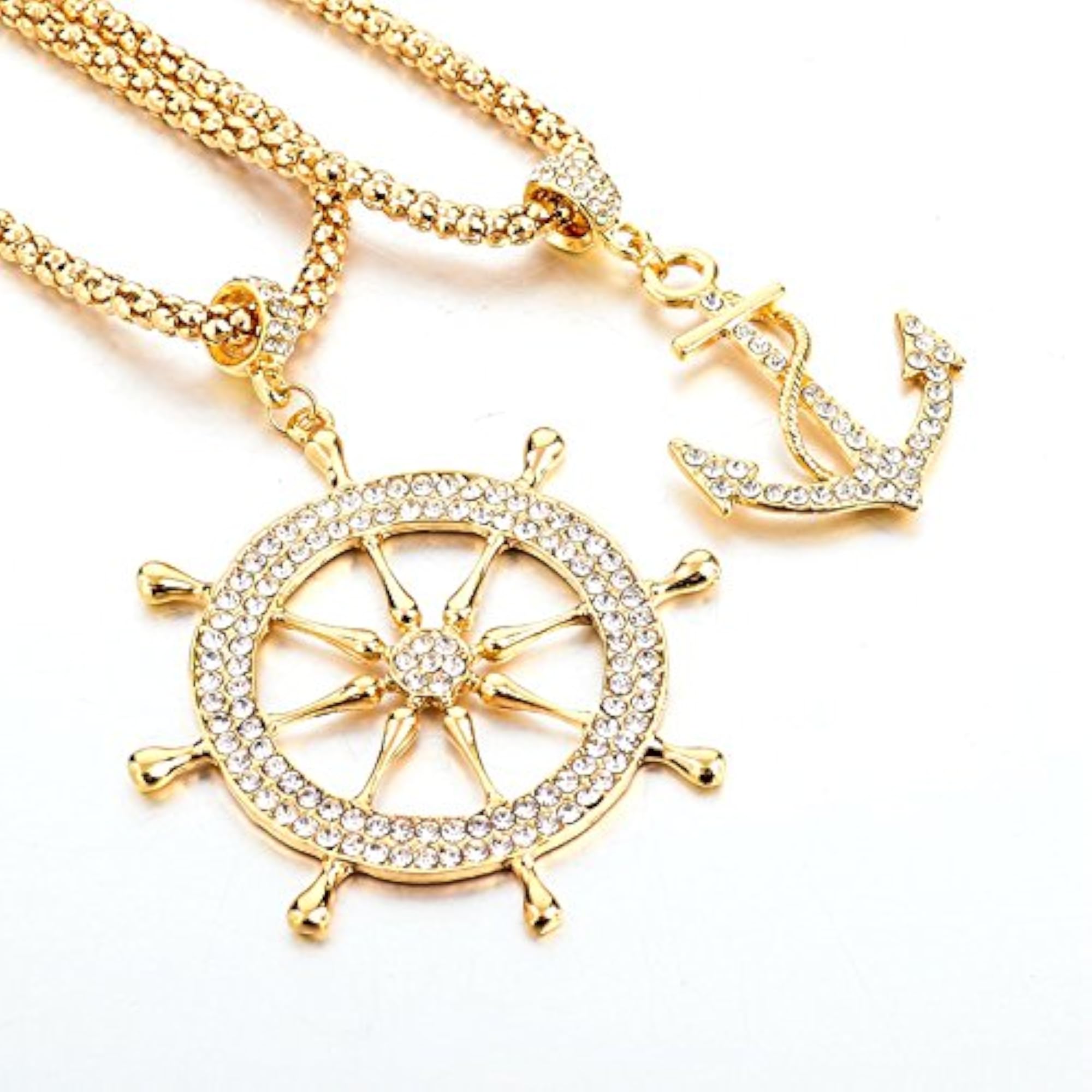 Multilayer Ship Wheel Plated Necklace