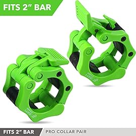 Day 1 Fitness Quick-Release Safety Collars Set of 2 – Choose Size 1” or 2” -5 Color Options, Weight Locking Clips – 1…