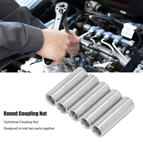 Ouitble Cylindrical Coupling Nuts 5pcs M12*1.75-16-L50mm 304 Stainless Steel Female Thread Round Connector Nut for Thread Rods Studs Machine Screws - Image 4