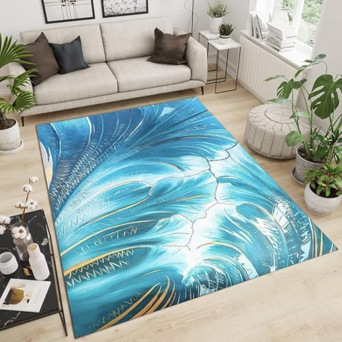 Tapis de salon lavable effet marbre abstrait 120x160 cm - 4