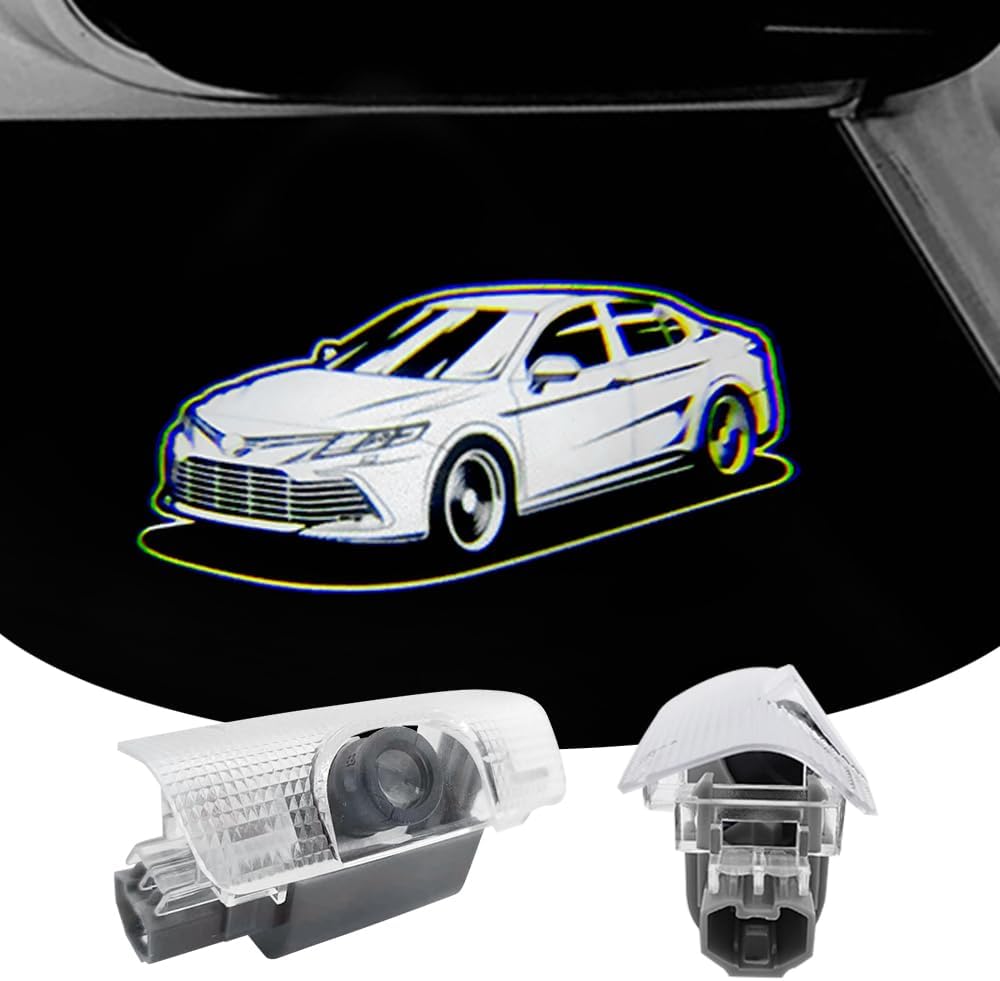 2 PCS LED Car Door Logo Lights Compatible for Camry XV70 Hybrid XLE June 2017 - April 2024 Courtesy Projector Laser Welcome Light Puddle Lamp Easy Installation Car Accessories (2020)