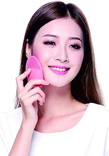 اخرى فرشاة تنظيف الوجه والتدليك من سونيك قابلة لاعادة الشحن من السيليكون العضوي المقاوم للماء - احمر