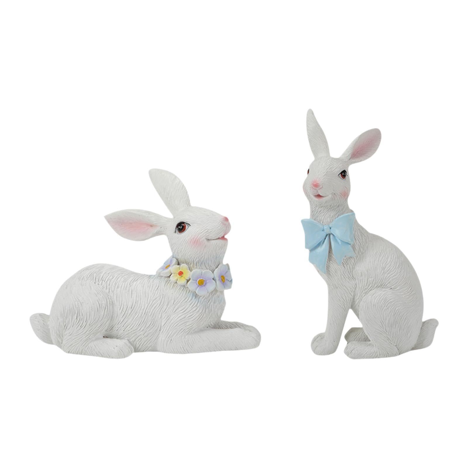 PIXZCSA Easter Table Centerpiece Bunny Figurines Modern Resin Rabbits Easter Joy To Table Creating Warm And Funny Feeling For Room Tabletop Rabbit Statues, White