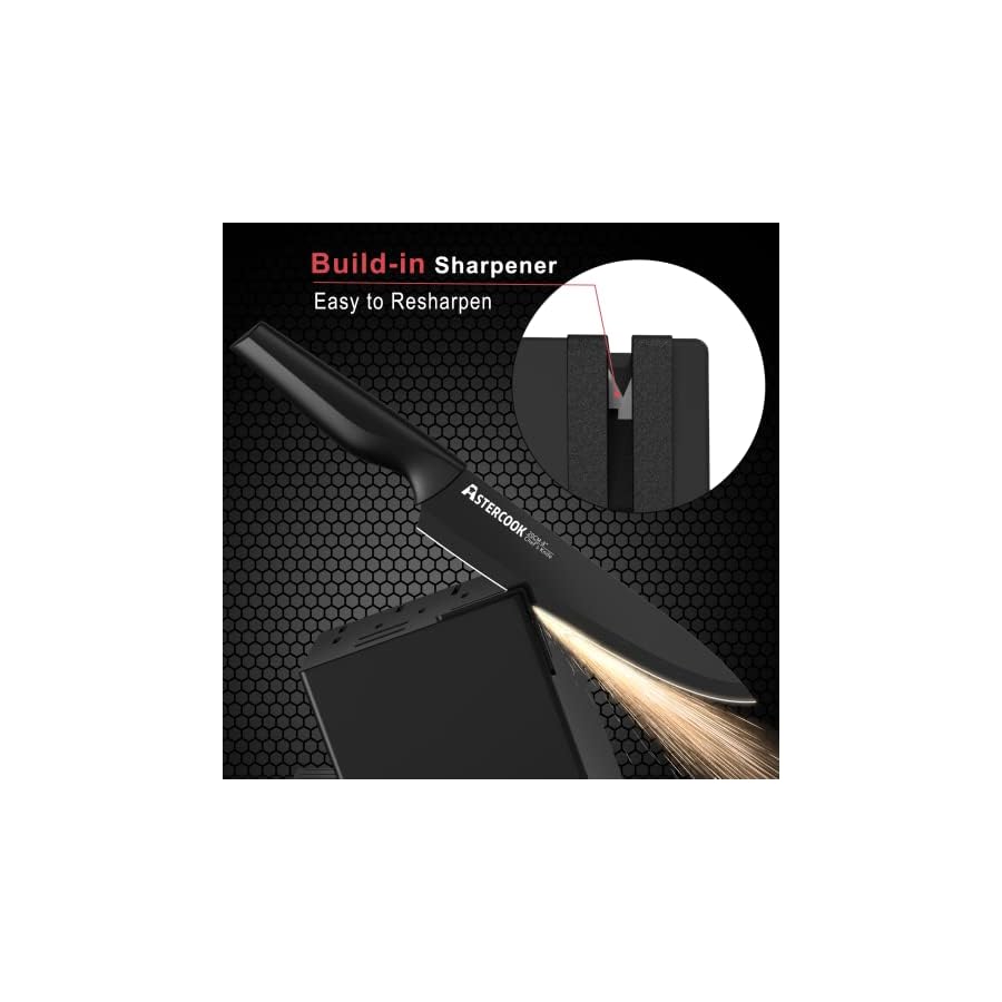 Knife-Set-Astercook-21-Pieces-Knife-Sets-for-Kitchen-with-Block-Dishwasher-Safe-Kitchen-Knife-Set-with-Built-in-Sharpener-German-Stainless-Steel-Black-Knife-Block-Set Knife Set, Astercook 21 Pieces Knife Sets for Kitchen with Block, Dishwasher Safe Kitchen Knife Set with Built-in Sharpener, German Stainless Steel Black Knife Block Set