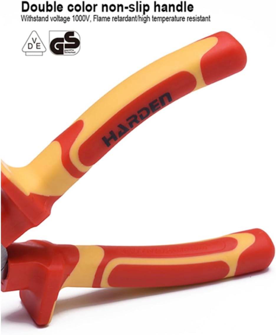 Edward Tools 6” Pro Insulated Cable Shears - 1000 Volt Safe Electrician Cable Cutters - VDE/GS Certified Pliers - Hardened and Tempered with Black Finish - Cat Cable Cutter - Ergo Grip Handles