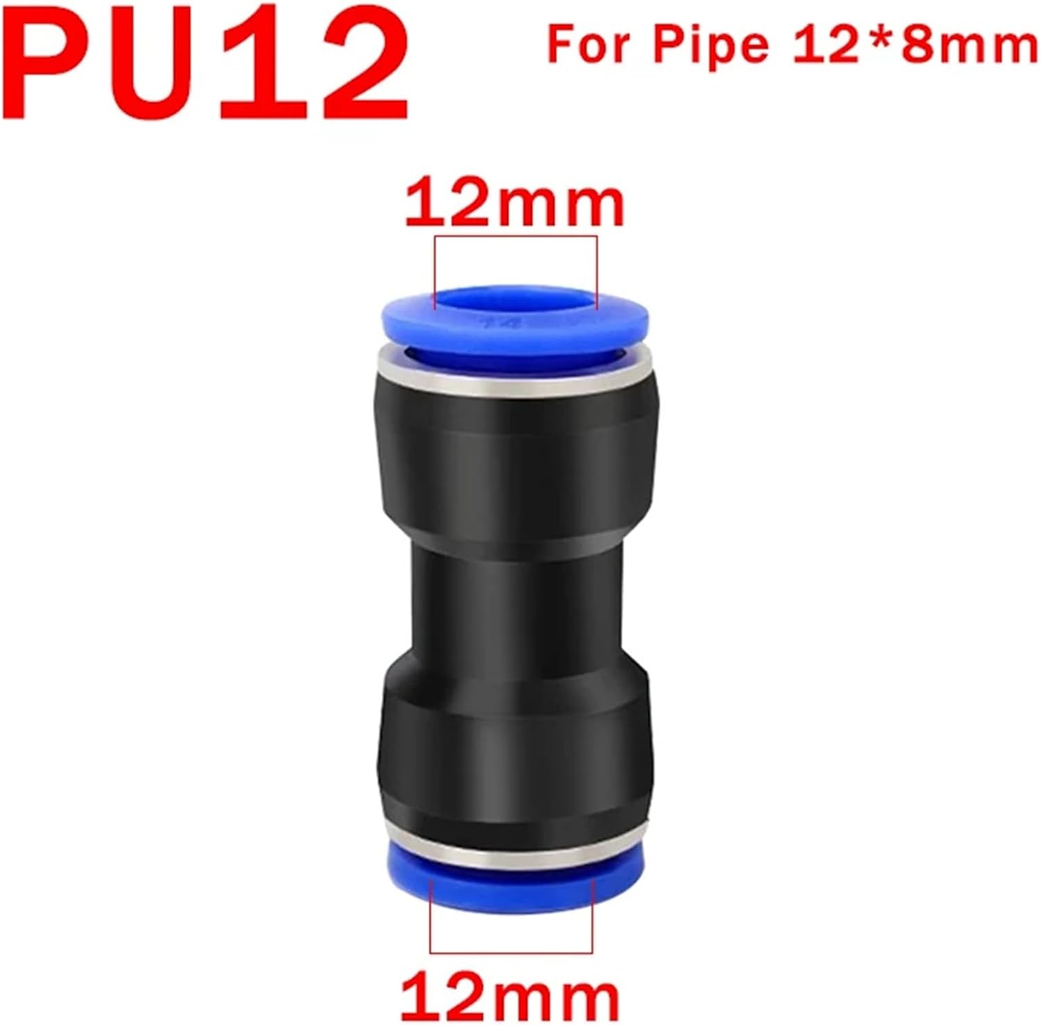 Pneumatic Fittings Connector Hose Fitting Plastic PU PG 4mm 6mm 8mm 10mm 12mm 10Pcs(PU 12)