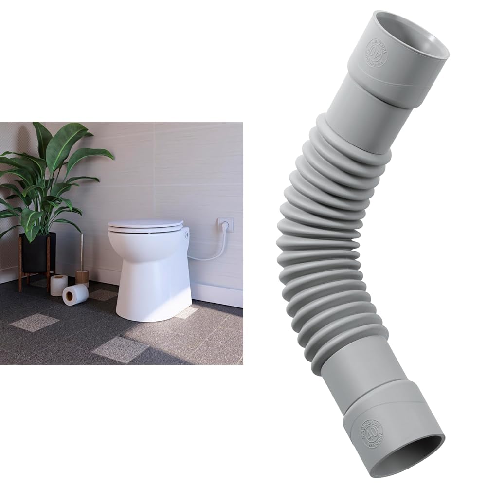 SANIPRO Setsan C WC avec broyeur intégré Blanc & Wirquin 79008001 Raccord universel magicoude D40 à coller, gris