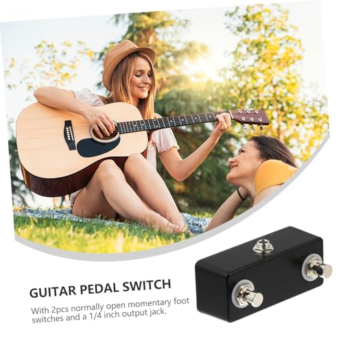 Pédale de guitare double interrupteur Amosfun avec coque métal