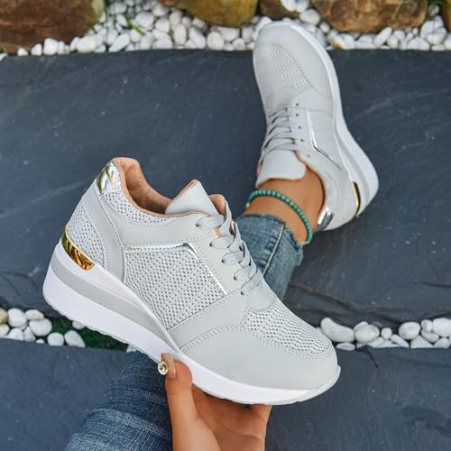 Orthopedic Sneakers for Women, Women Mesh Breathable Tennis Shoes Fashion Slip On Sneakers Thick Sole Sports Casual Shoes4