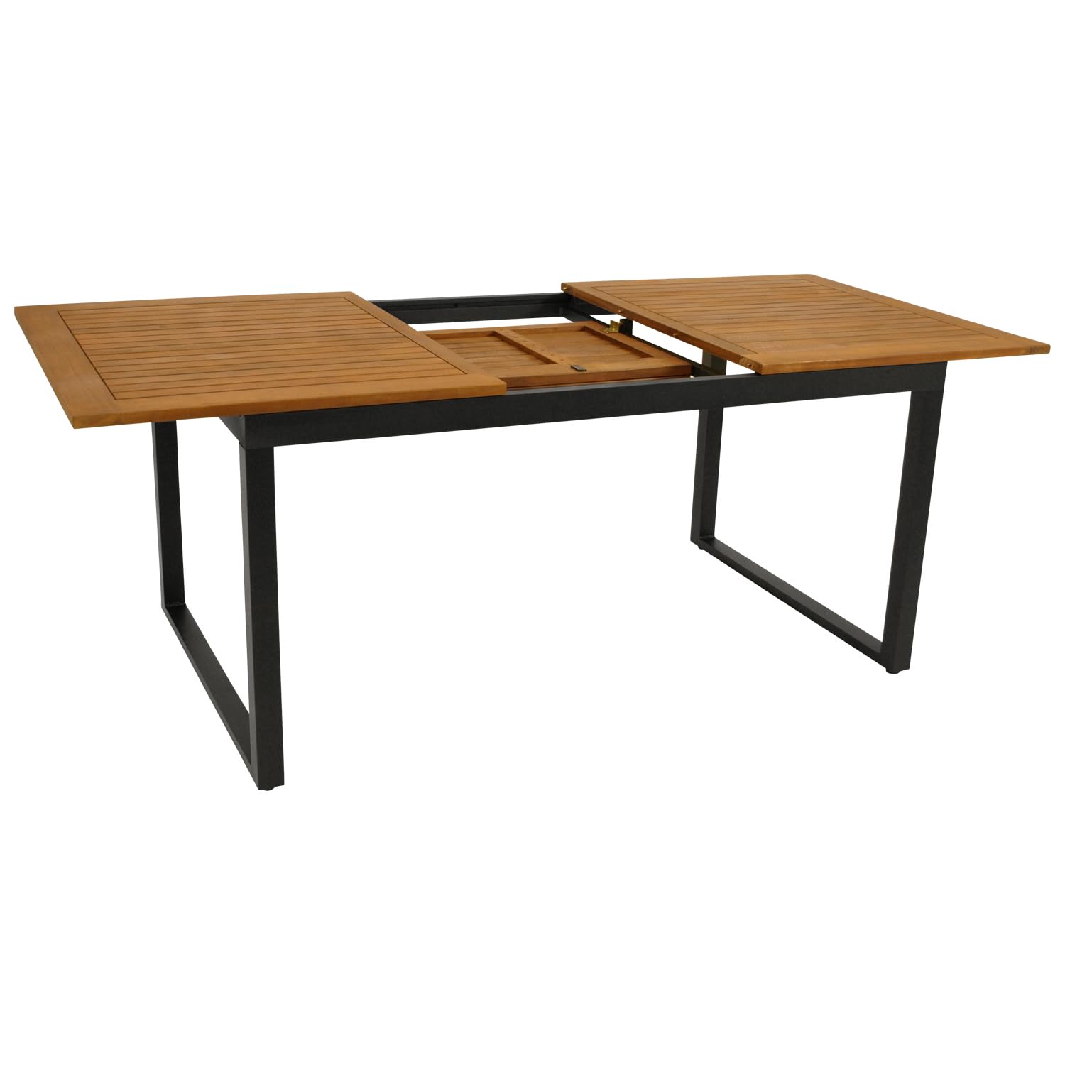 DEGAMO Ausziehtisch Gartentisch ausziehbar RIVELLO 150/200x90cm, Aluminium anthrazit + Akazienholz geölt, Outdoor, FSC-Zertifiziert