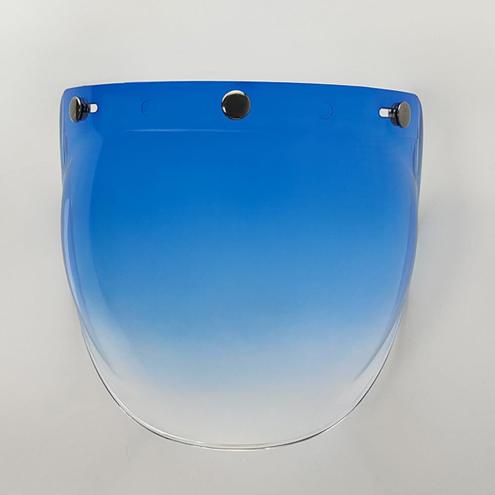 YMTSGEQ Retro 3-Snap Helemt Bubble Visor,Flip Up Down Bubble Shield for Open Face 3/4 Face Helmets (Gradient Blue)