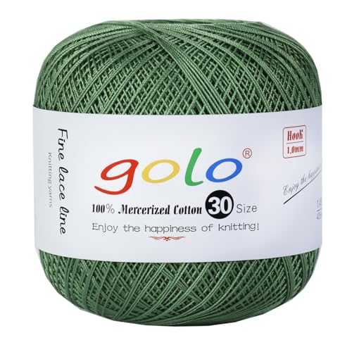 Image of golo Crochet Thread Size 30 Yarn for Hand Kniting Yarn for Tatting Avocado 267