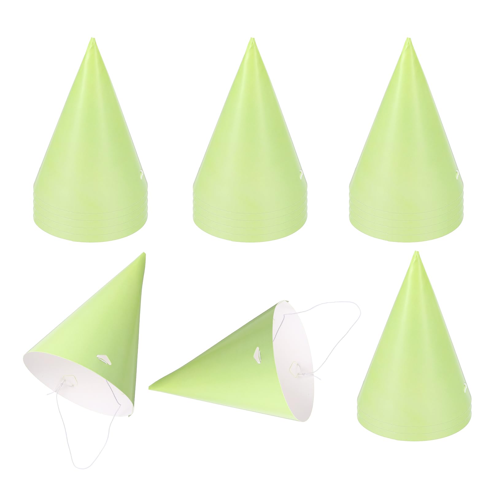sourcing map 20Pcs Mini Birthday Party Hats, Colorful Paper Party Hat, Adjustable Cone Caps Birthday Decorations for Stuffed Animals Adults Parties Supplies Wedding Celebration, Grass Green