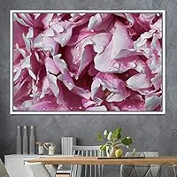 Framed Canvas Wall Art Blooming Closeup Botanical Chic Closeup Expressive Multicolor Photography Realism Ultra - 16x24 inches