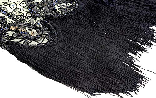 Image of Women 1920s Gatsby Vintage Sequin Flapper Fringe Party Plus Dress with 20s Accessories Set