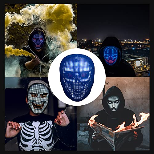 Kiboule Máscara assustadora colorida de Halloween Máscara de purga iluminada por LED com 3 pilhas AA