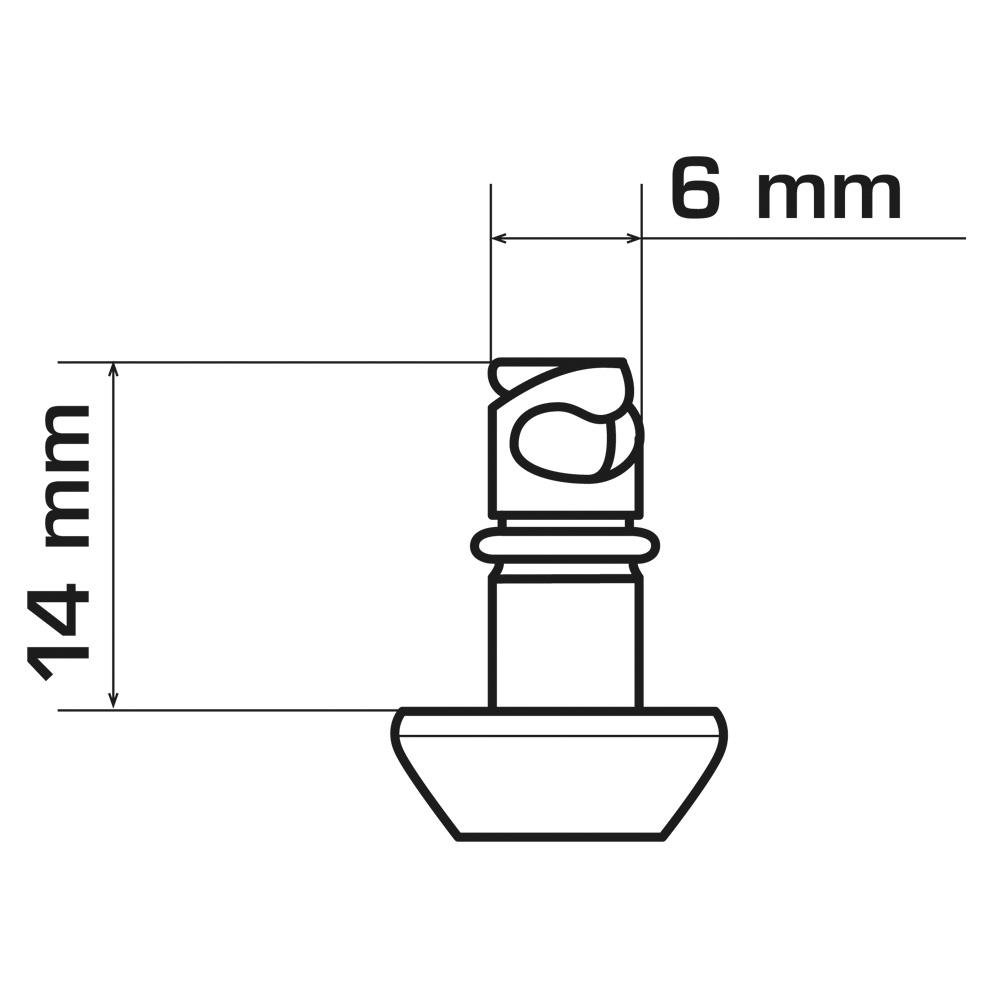 Quick release fasteners, set of 8, 19 mm, black, insert plate, RACEFOXX