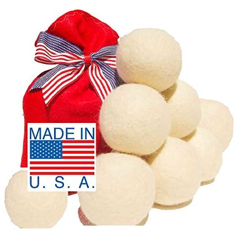 Wool Dryer Balls - Set of 8, Eco-Friendly, 100% Handmade, Natural and Unscented Cover