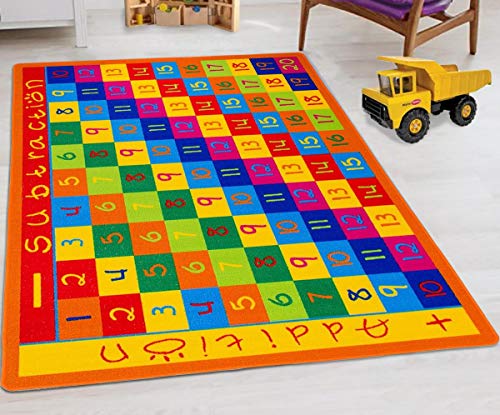 HR Kids Rug: Educational & Playtime Delight, Non-Slip/Gel Back, Multi-Color