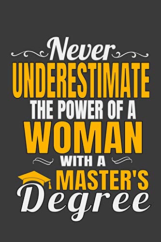 Never Underestimate The Power Of A Woman With A Master's Degree: Ruled Blank Notebook Graduation Gift Journal image 3