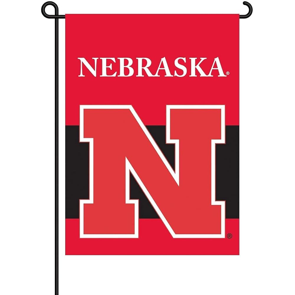 BSI NCAA Nebraska Cornhuskers 2-Sided Garden Flag, Team Colors, One Size (83005)