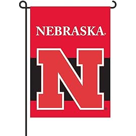 BSI NCAA Nebraska Cornhuskers 2-Sided Garden Flag, Team Colors, One Size (83005)