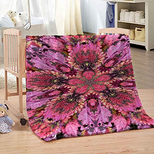 Couverture polaire flanelle microfibre fleur violette 150x200 - 3
