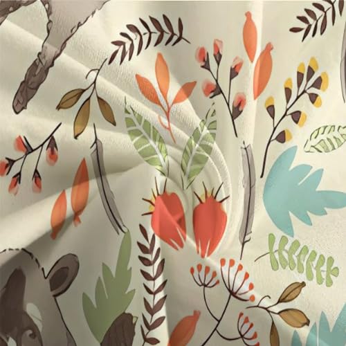 Funda nórdica de mapache con estampado 3D de flores y plumas 8