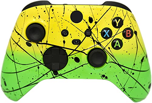 Image of Hand Airbrushed Fade Custom Controller Compatible with Xbox Series X /S & Xbox One (Series X /S Yellow & Green)