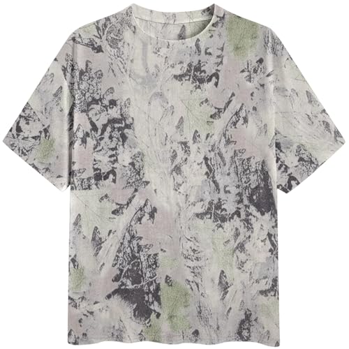 Image of Womens Camo Shirt Oversized Maple Leaf Short Sleeve T Shirts Tops