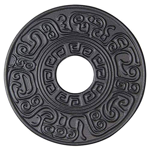 HwaGui Ancient Pattern Cast Iron Teapot Trivet with Rubber Pegs for Kitchen Or Dining Table, 5.5 Inch Diameterâ€¦