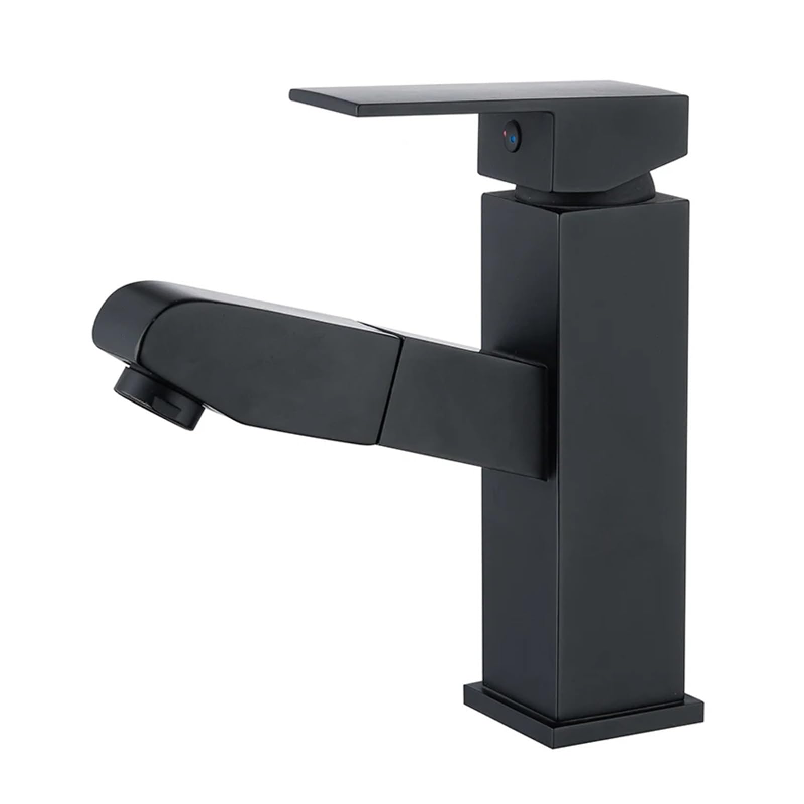 Robinet mitigeur extractible noir pour lavabo de salle de bains avec pulvérisateur