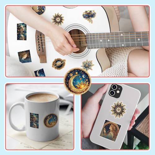 Dunkle Gotische Katze Aufkleber 50 Stück, Gothic Black Cat Sticker Set für Laptop Wasserflasche Koffer Gepäck Skateboard Helm Handyhülle Tagebuch, Vinyl Graffiti Stickers für Erwachsene