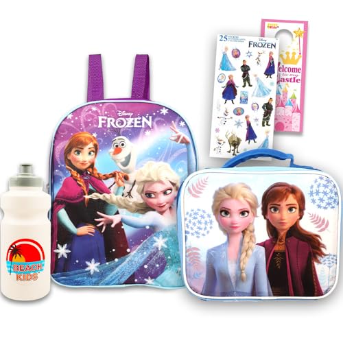 Disney Frozen Mini Backpack and Lunch Box Bundle with Stickers, 11