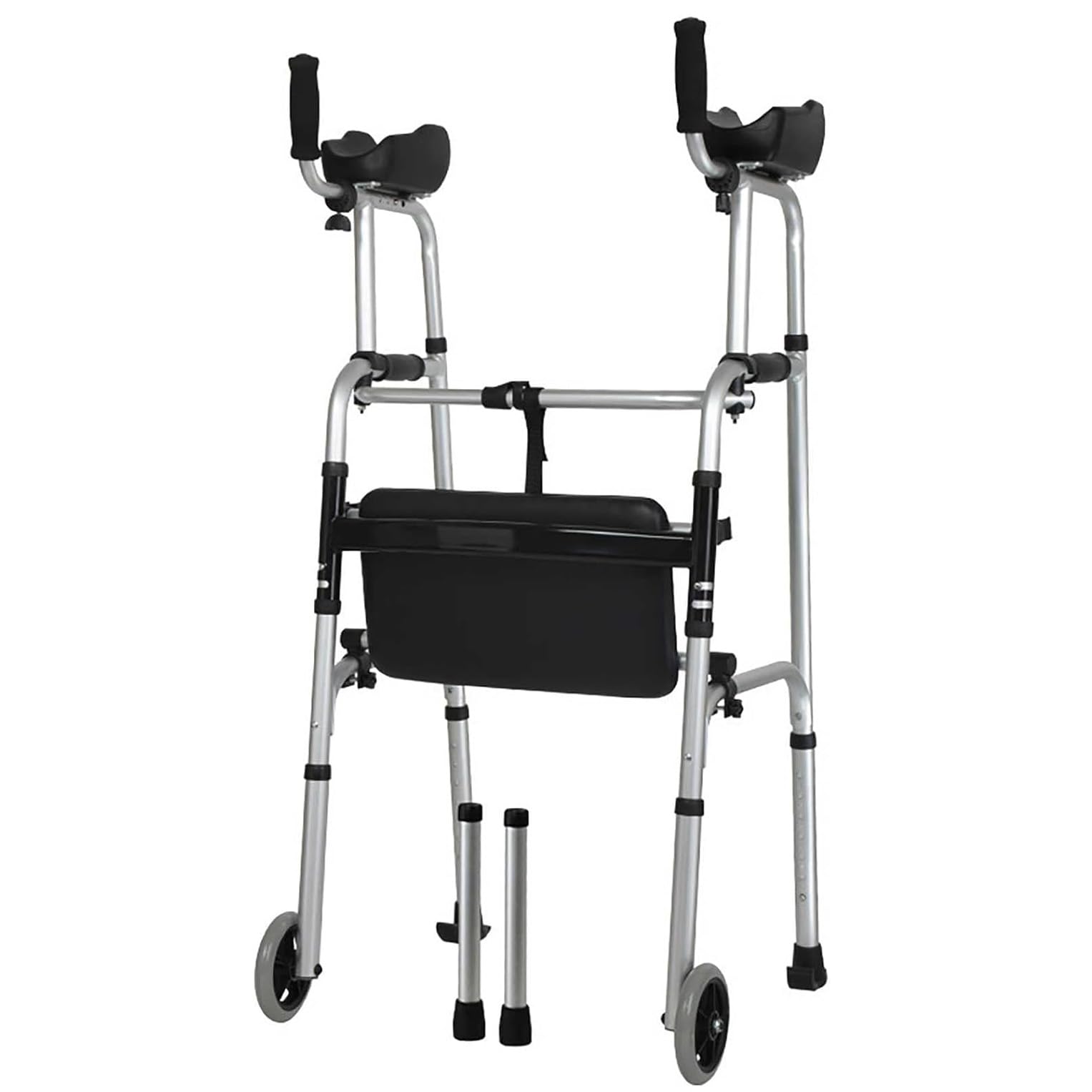 Déambulateur pliant avec roues et cadre de marche réglable en hauteur C