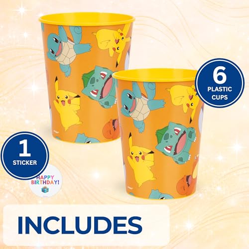 Gobelets Pokémon réutilisables de 473 ml pour anniversaire - 5