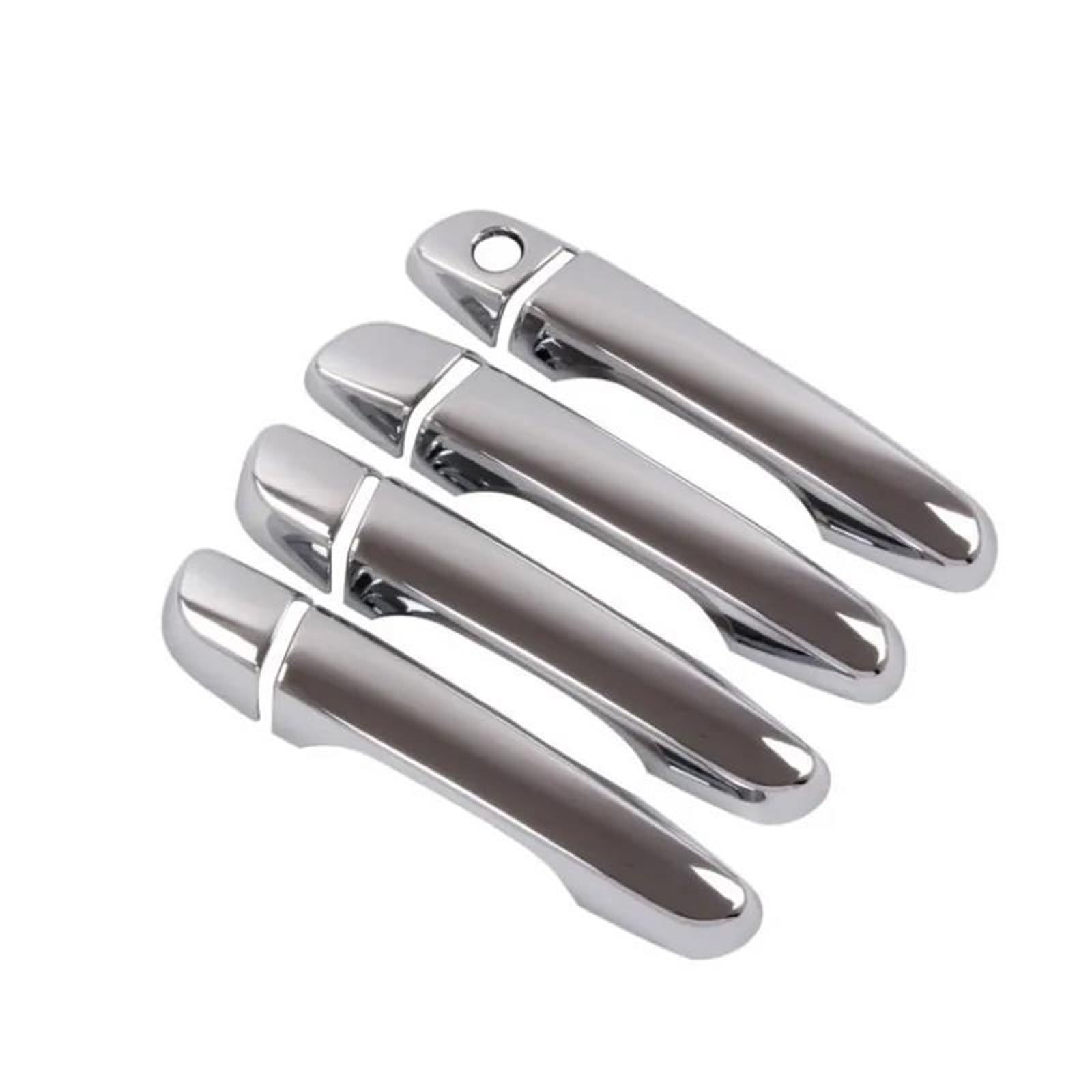 NMJLQW Exterior Decoration for Hyundai for Creta for Ix25 2015-2020 Chrome Carbon Fiber Door Handle Cover Car Styling Accessories(Silver Handle)
