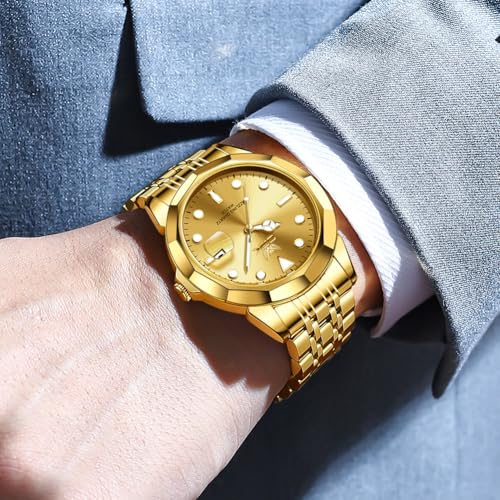 Image of OPK Watches for Men Diamond Roman Analog Mens Watches Waterproof Large Stainless Steel Men Wrist Watch Business Father Gift Watch Blue