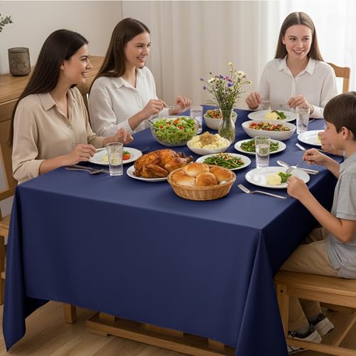 Dailyset 10-Pack Navy Blue Tablecloths for Rectangle Tables, 70 x 108 Inches, Stain-Resistant Polyester Fabric for 6 Foot Tables - Washable Table Covers for Weddings, Birthday Parties, Events by Dailyset - Used condition - Image 8