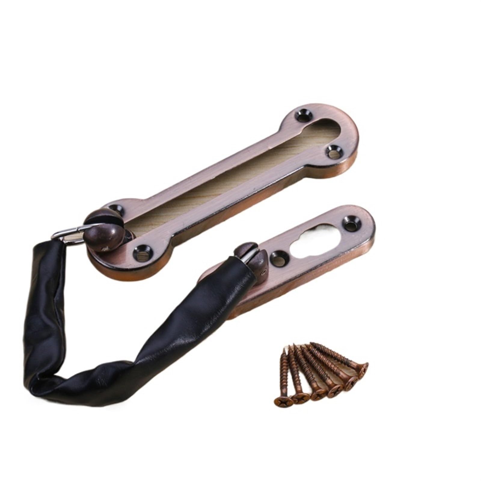 Door Chain Latch Anti-Theft Stainless Steel Hotel Safety Guard Security Lock Limiter Tools Hardware for Home Doors Suitable for Interior Doors(Red Bronze)
