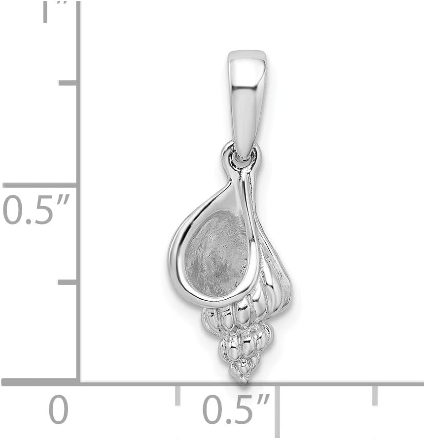 FJC Finejewelers Sterling Silver Rhodium Plated Polished 3D Wentletrap Shell Charm 22 x 8 mm