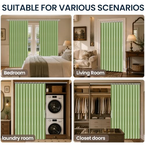 AJAZZ Blackout Magnetic Door Curtain Accordion Doors Interior Folding Closet Door Curtain Invisible for Bedroom Room Living Room Doorway, Green 42" W x 78" L, 1 Panel by AJAZZ - Used condition - Image 8