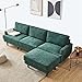 Coner Sofa, 3-Sitzer Sofa, Couch für Wohnzimmer， gemütlich morderne Couch mit dezenten Designelementen, Federkern und Loser Rücken (flachs Grün)