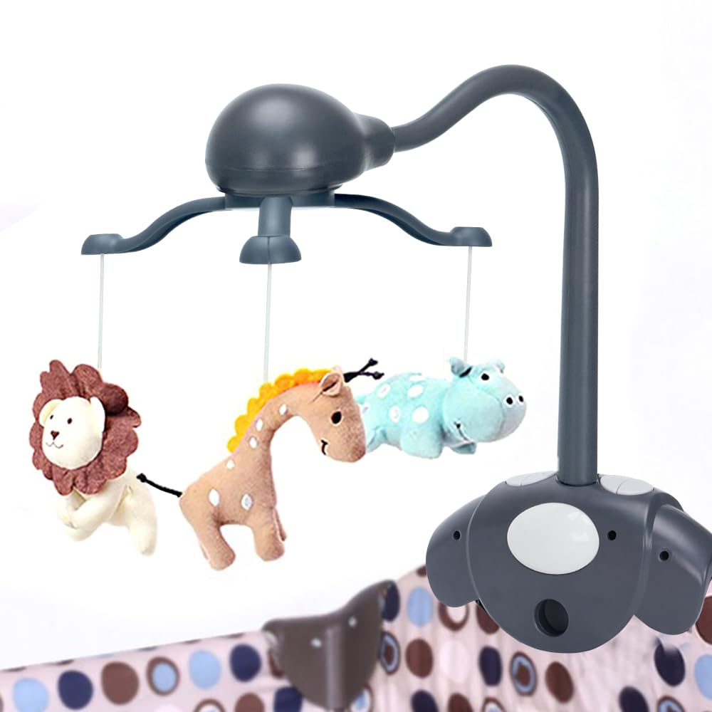 CUTIE PUMPKIN Next to Me Crib Mobile,Music Cot Mobile for Baby Boys or Girls,Bedside Crib Moble with Clamp,Music,Rotation,Natural Sounds,Timer Function,Starlight Projection